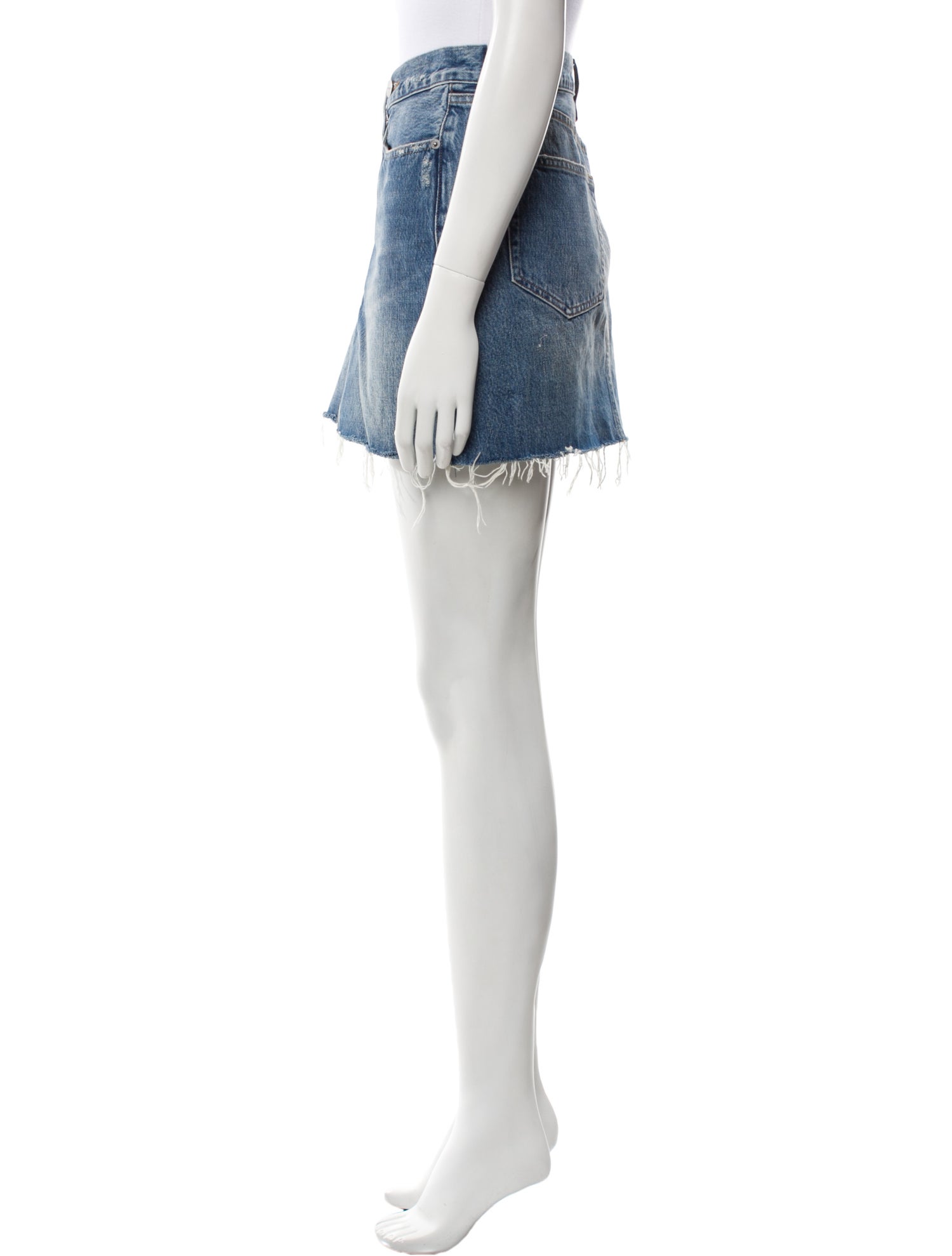 FRAME Distressed Accents Mini Skirt