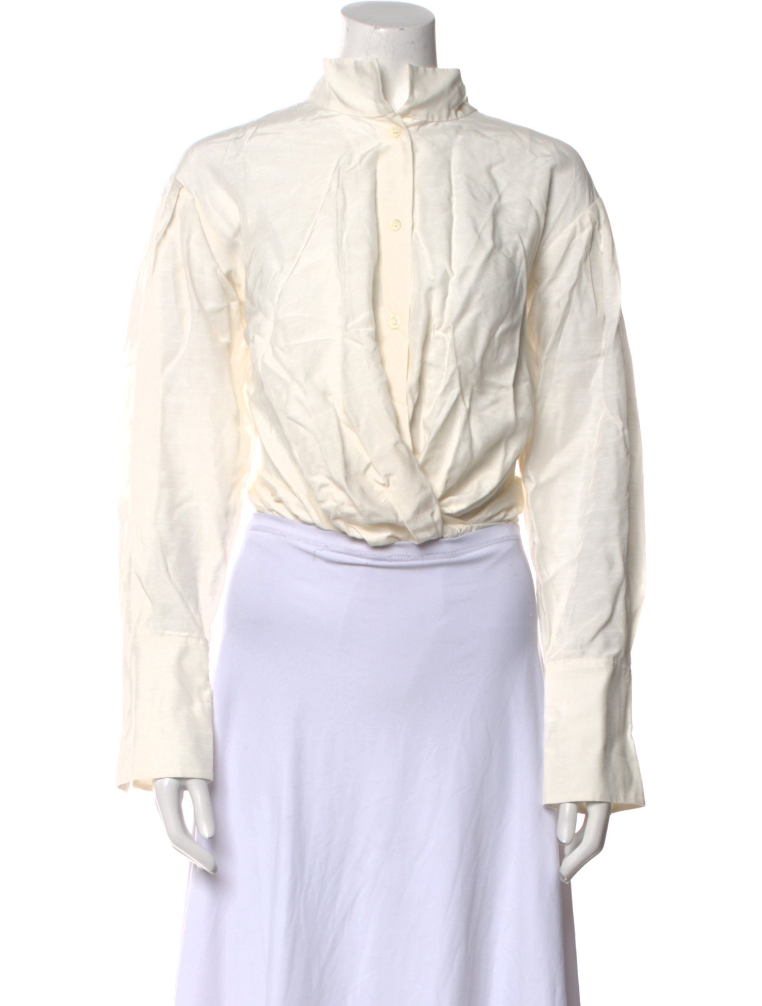 FRAME Mock Neck Long Sleeve Crop Top