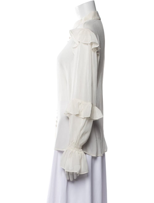 FRAME Silk Long Sleeve Button-Up Top