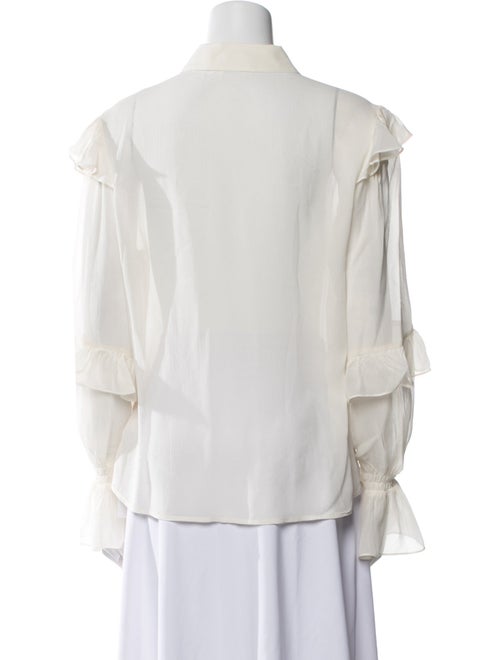 FRAME Silk Long Sleeve Button-Up Top