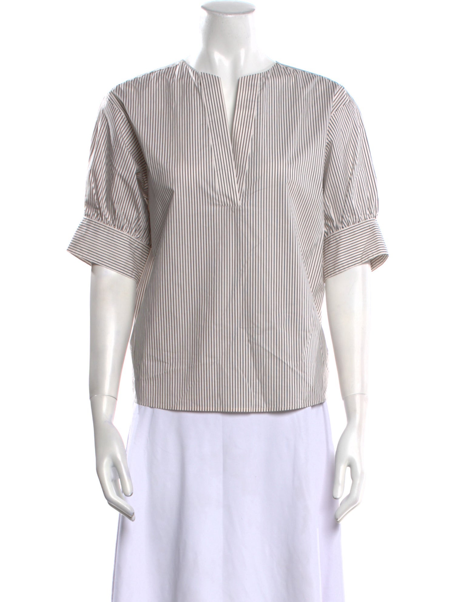 FRAME Striped Bateau Neckline Blouse