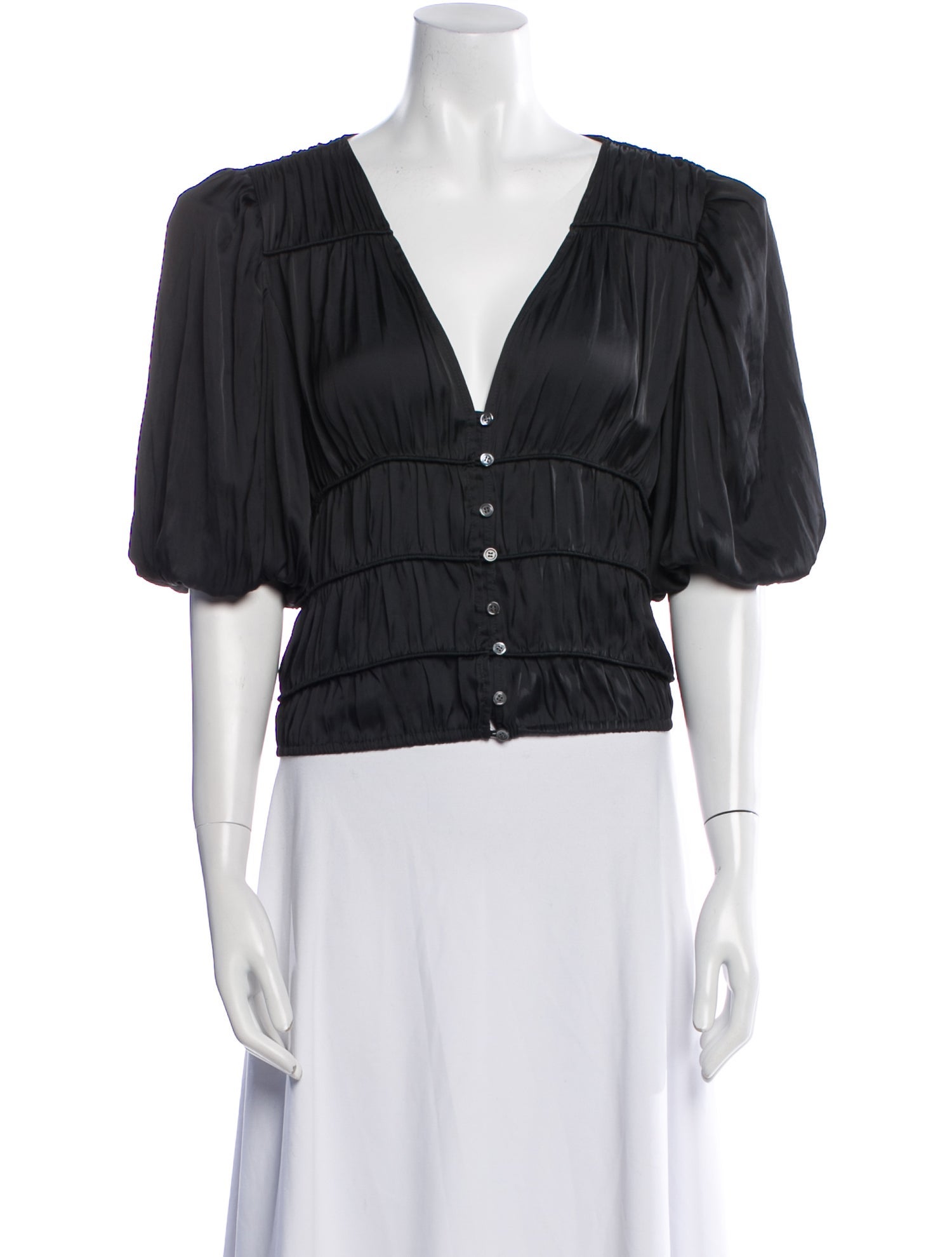 FRAME V-Neck Three-Quarter Sleeve Crop Top w/ Tags