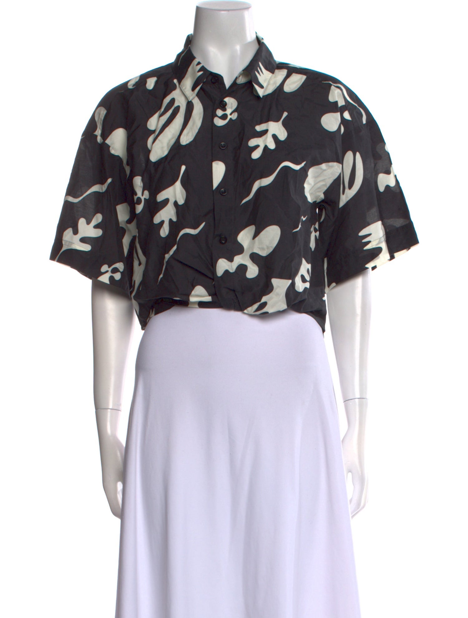 FRAME Printed Short Sleeve Crop Top