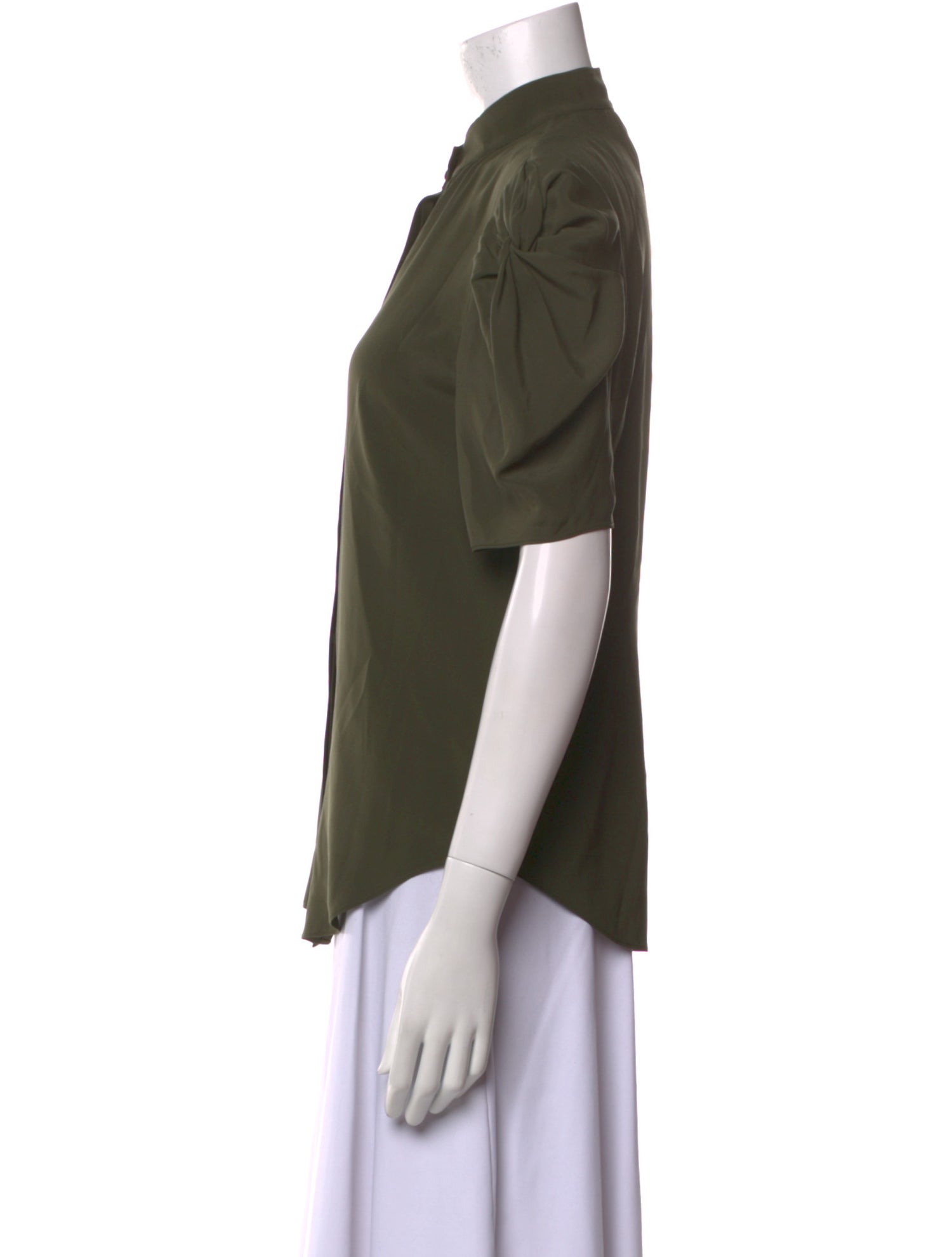 FRAME Silk Short Sleeve Button-Up Top