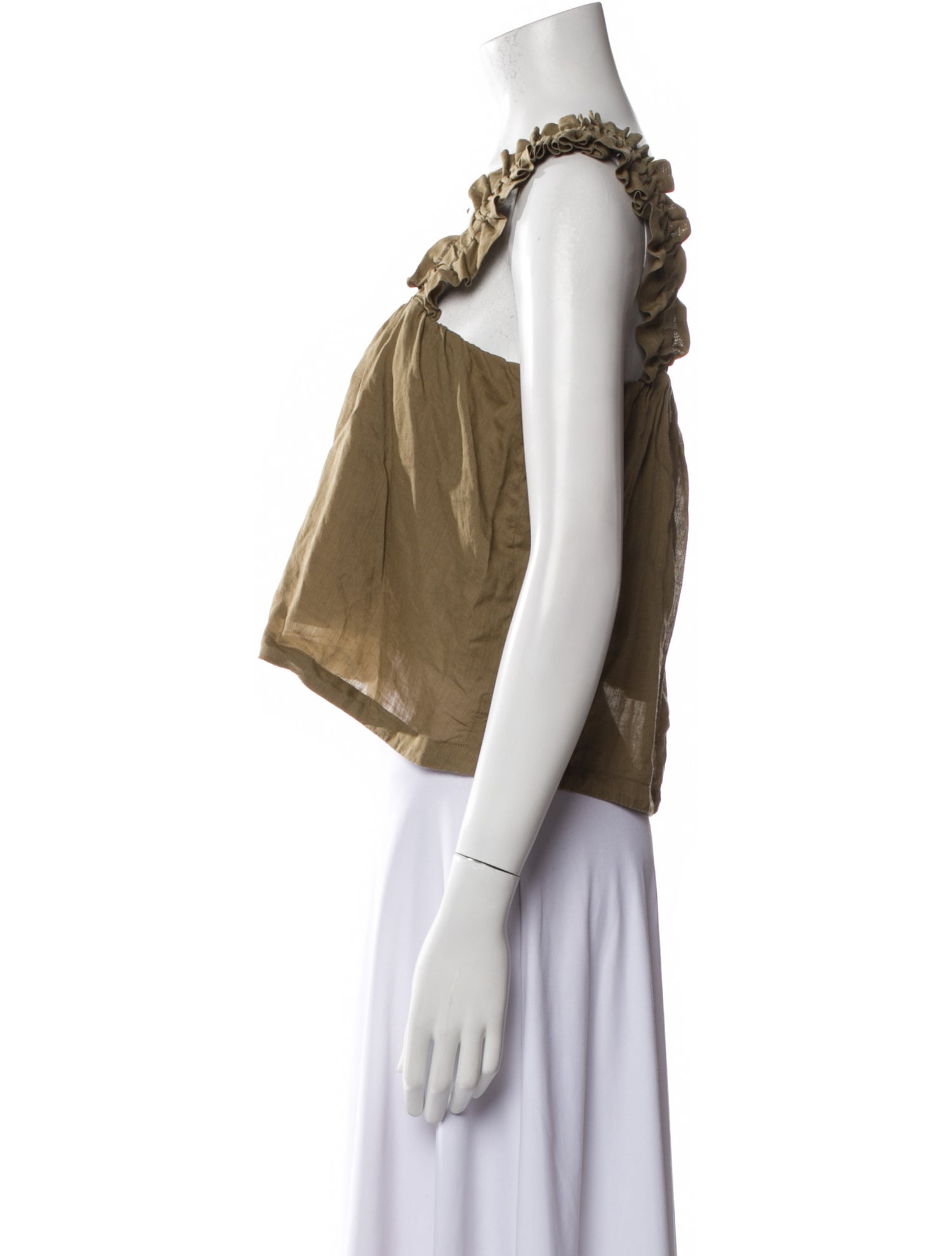 FRAME Square Neckline Sleeveless Crop Top