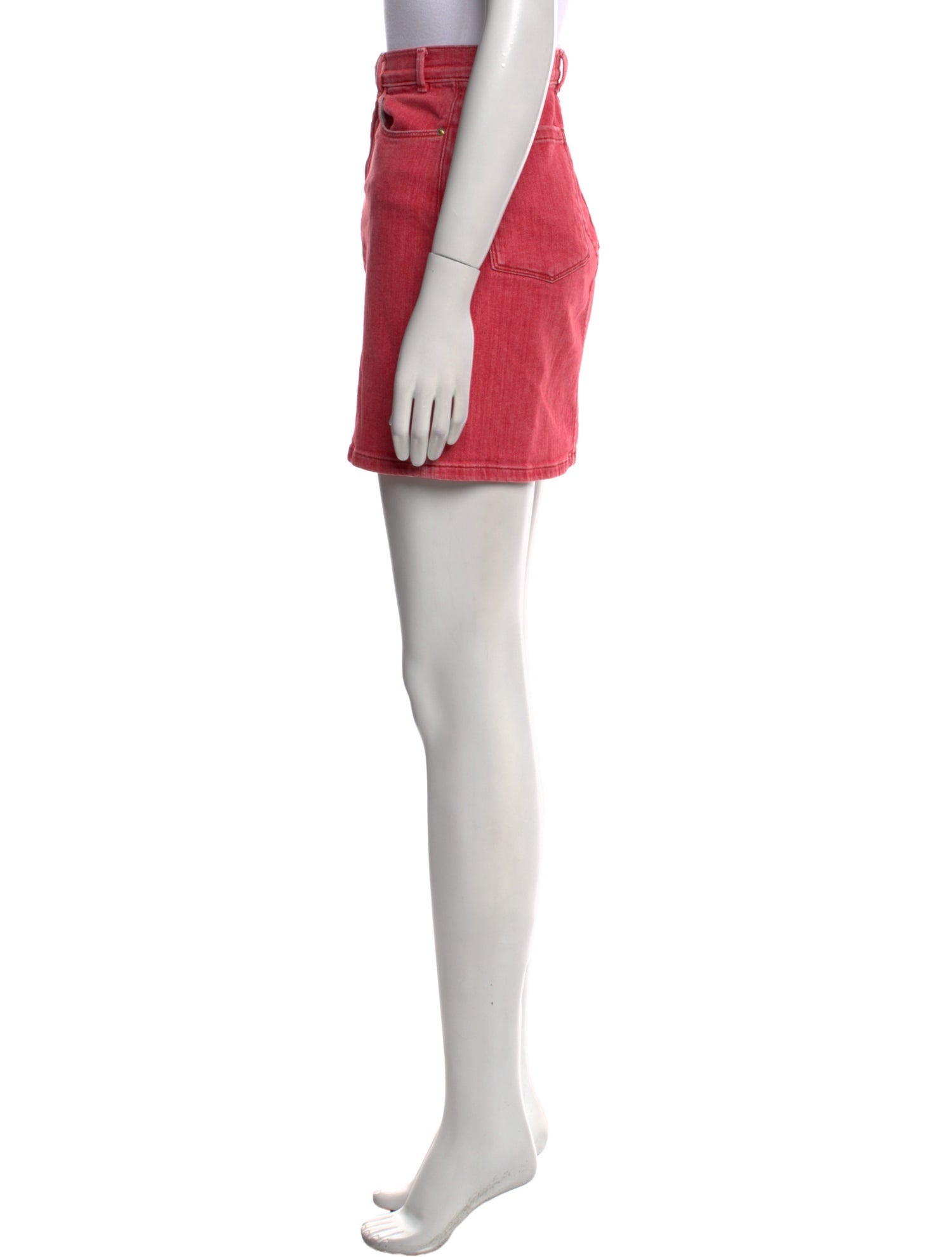 FRAME Raw-Edge Trim Mini Skirt