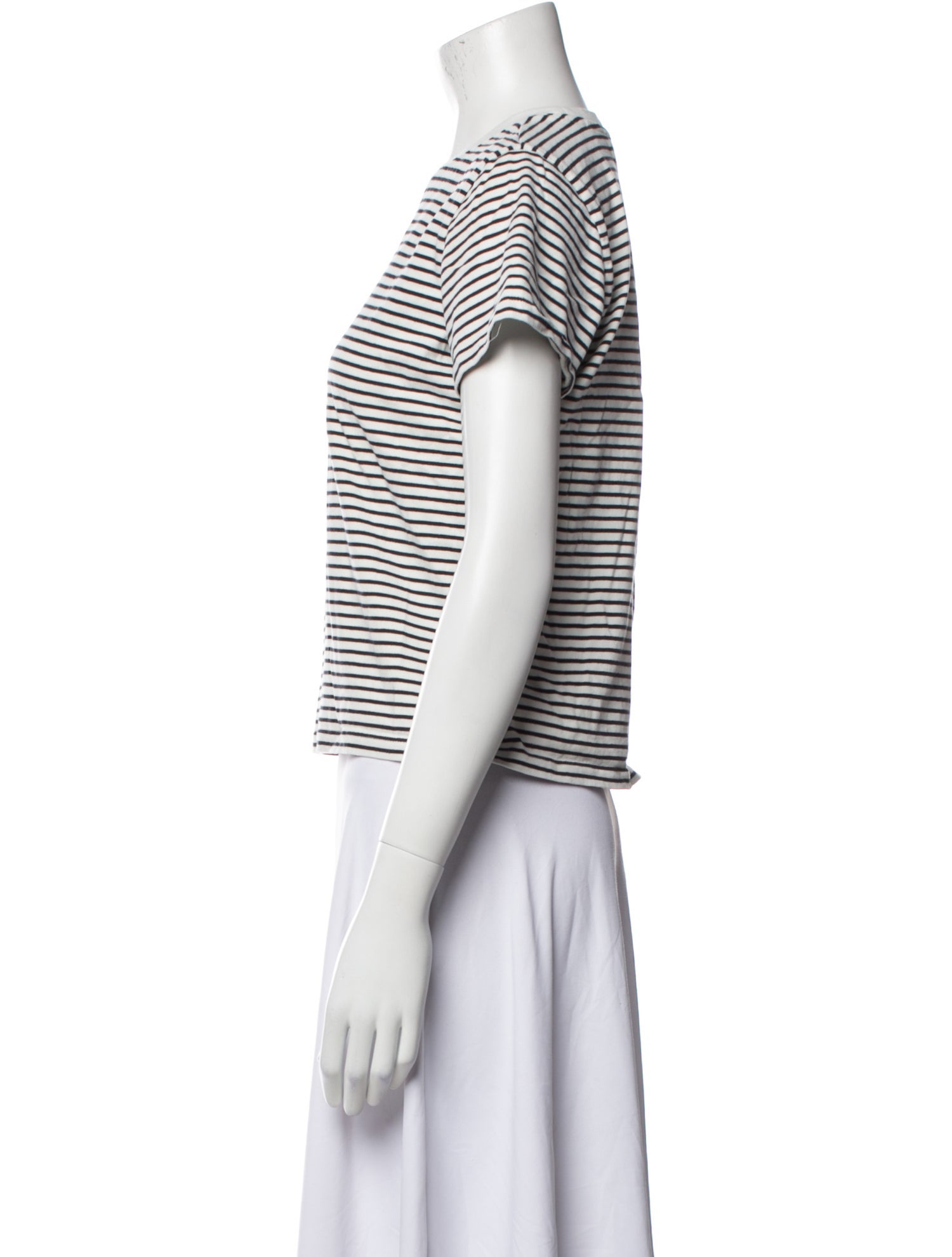 FRAME Striped Crew Neck T-Shirt