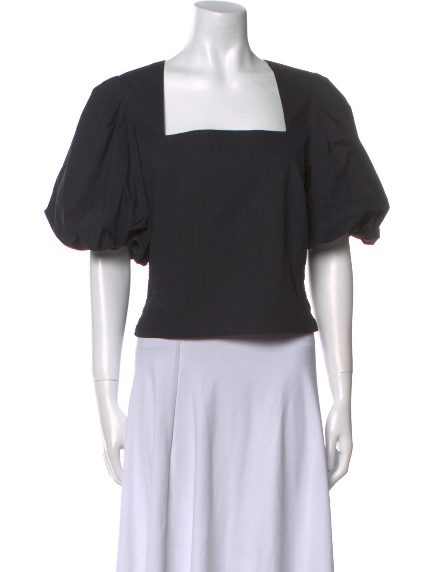 FRAME Square Neckline Short Sleeve Crop Top