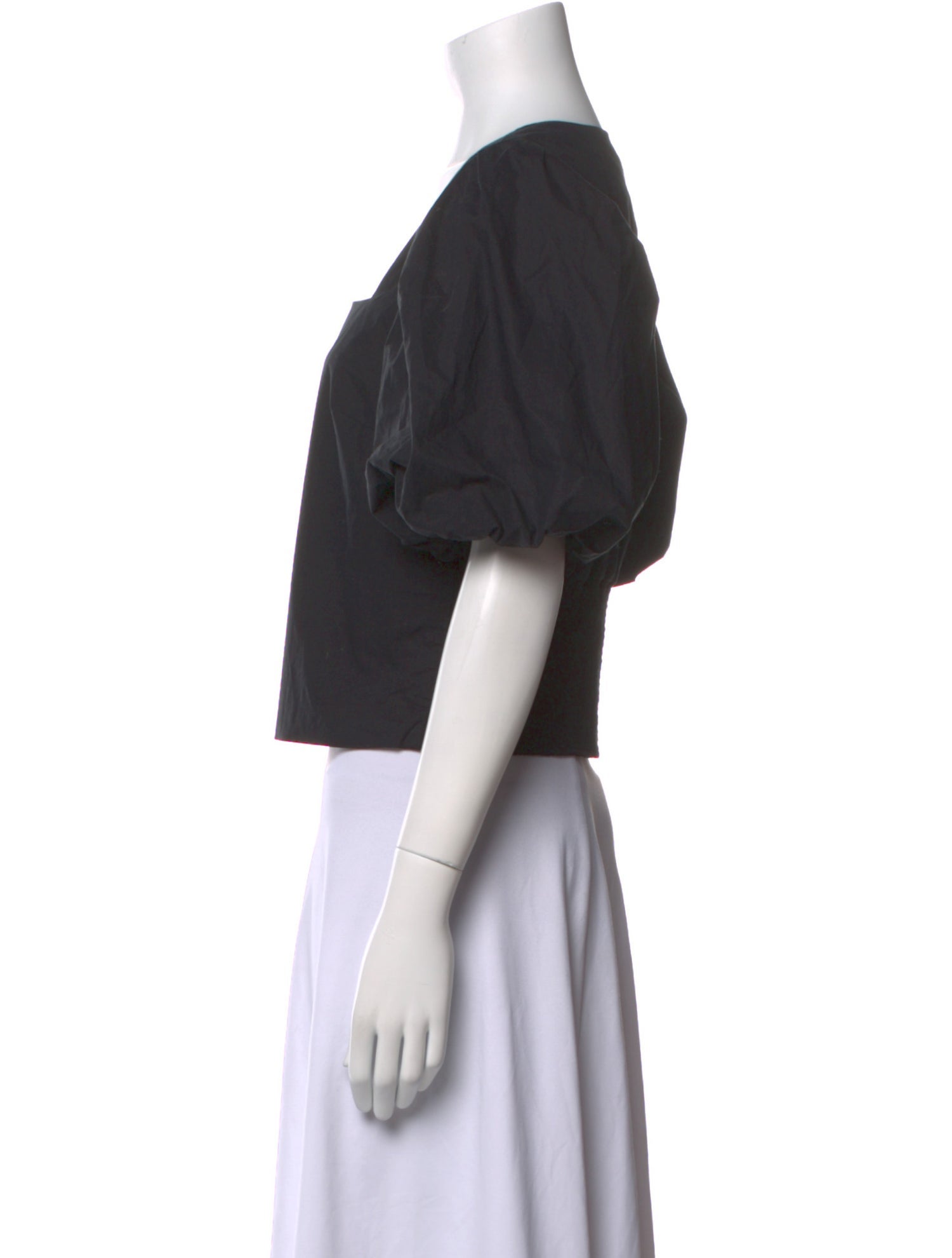 FRAME Square Neckline Short Sleeve Crop Top