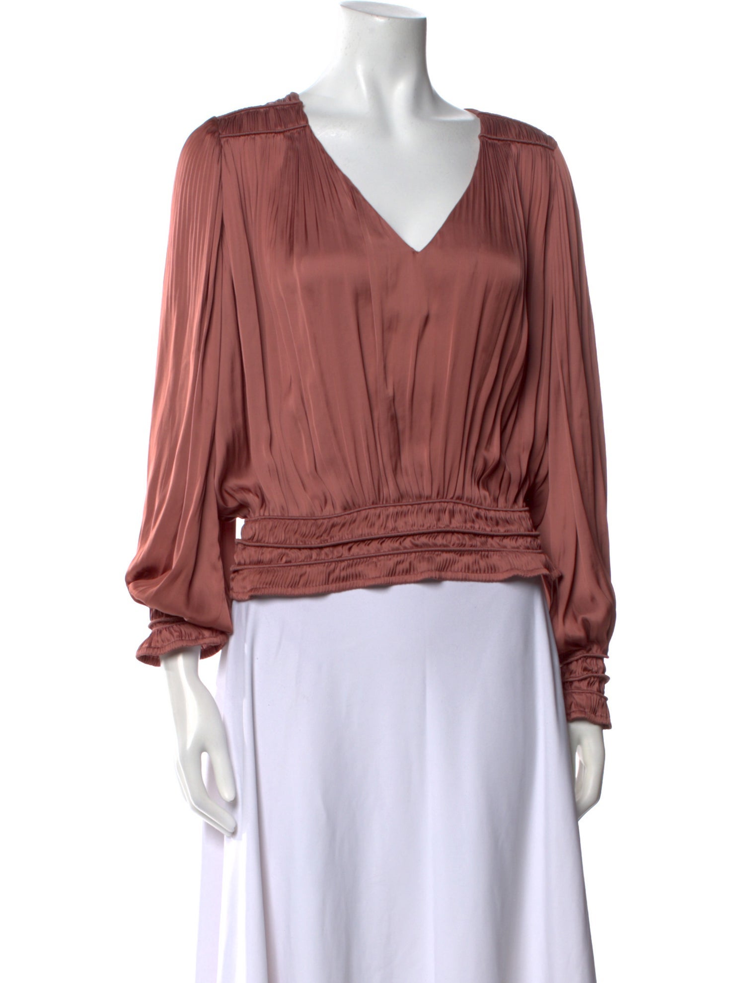 FRAME V-Neck Long Sleeve Blouse