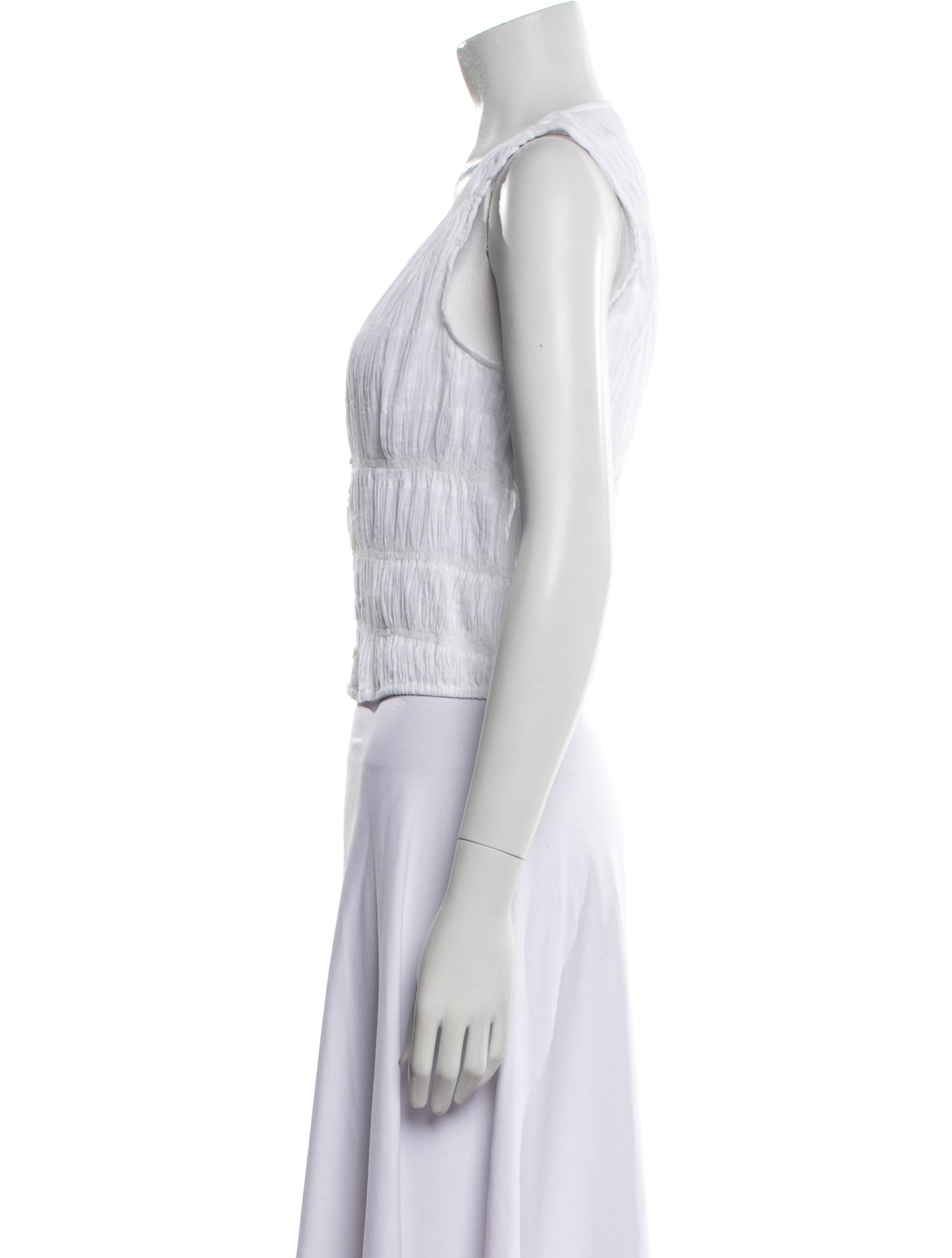 FRAME Striped V-Neck Crop Top