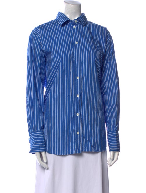 FRAME Striped Long Sleeve Button-Up Top