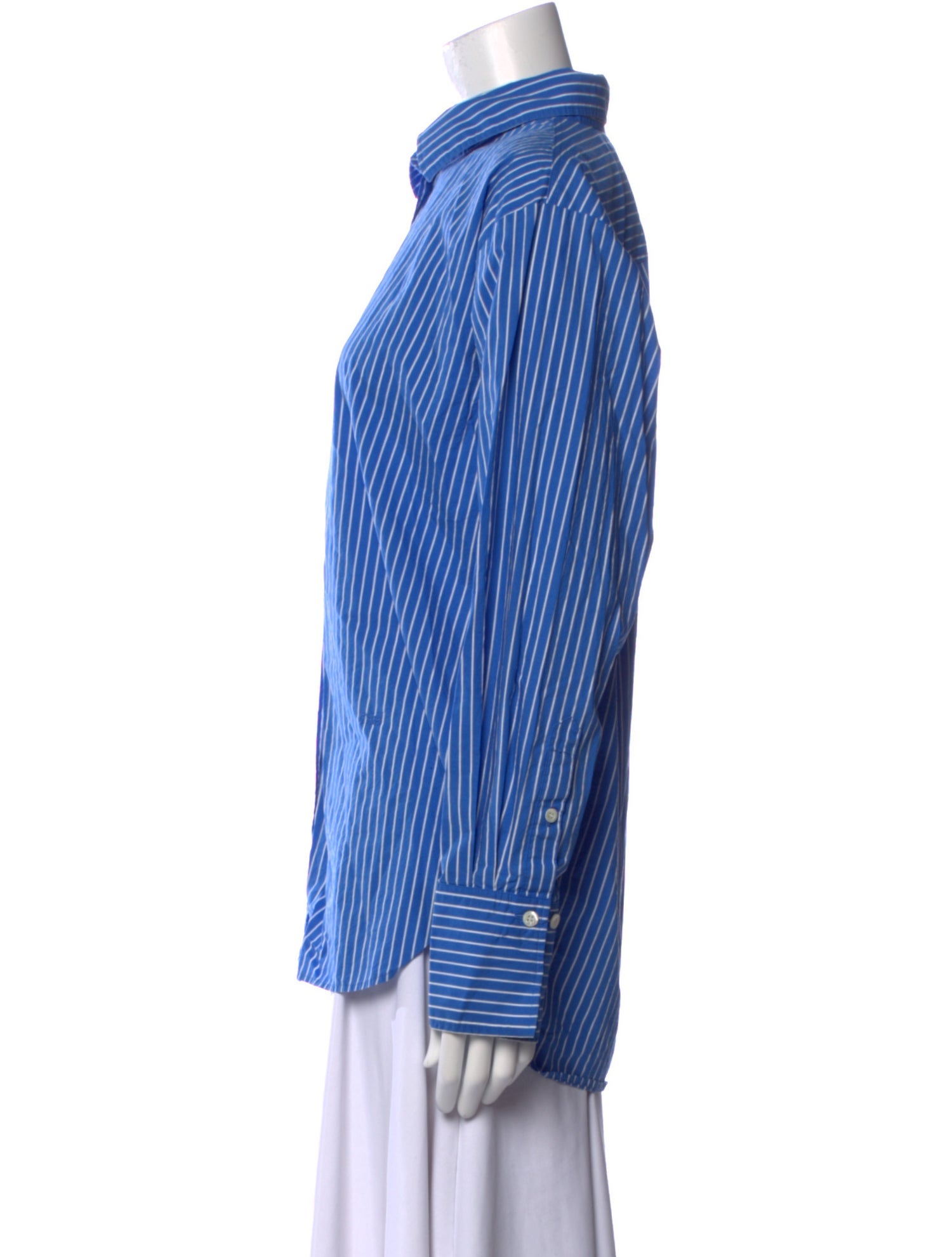 FRAME Striped Long Sleeve Button-Up Top
