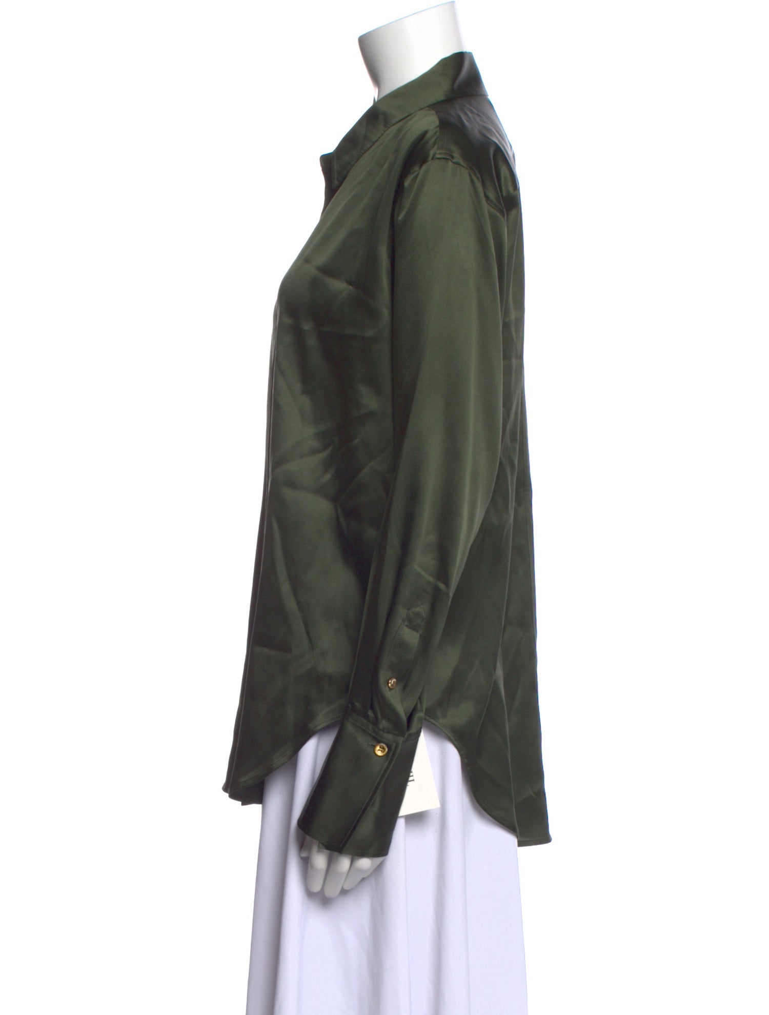 FRAME Silk Long Sleeve Button-Up Top w/ Tags