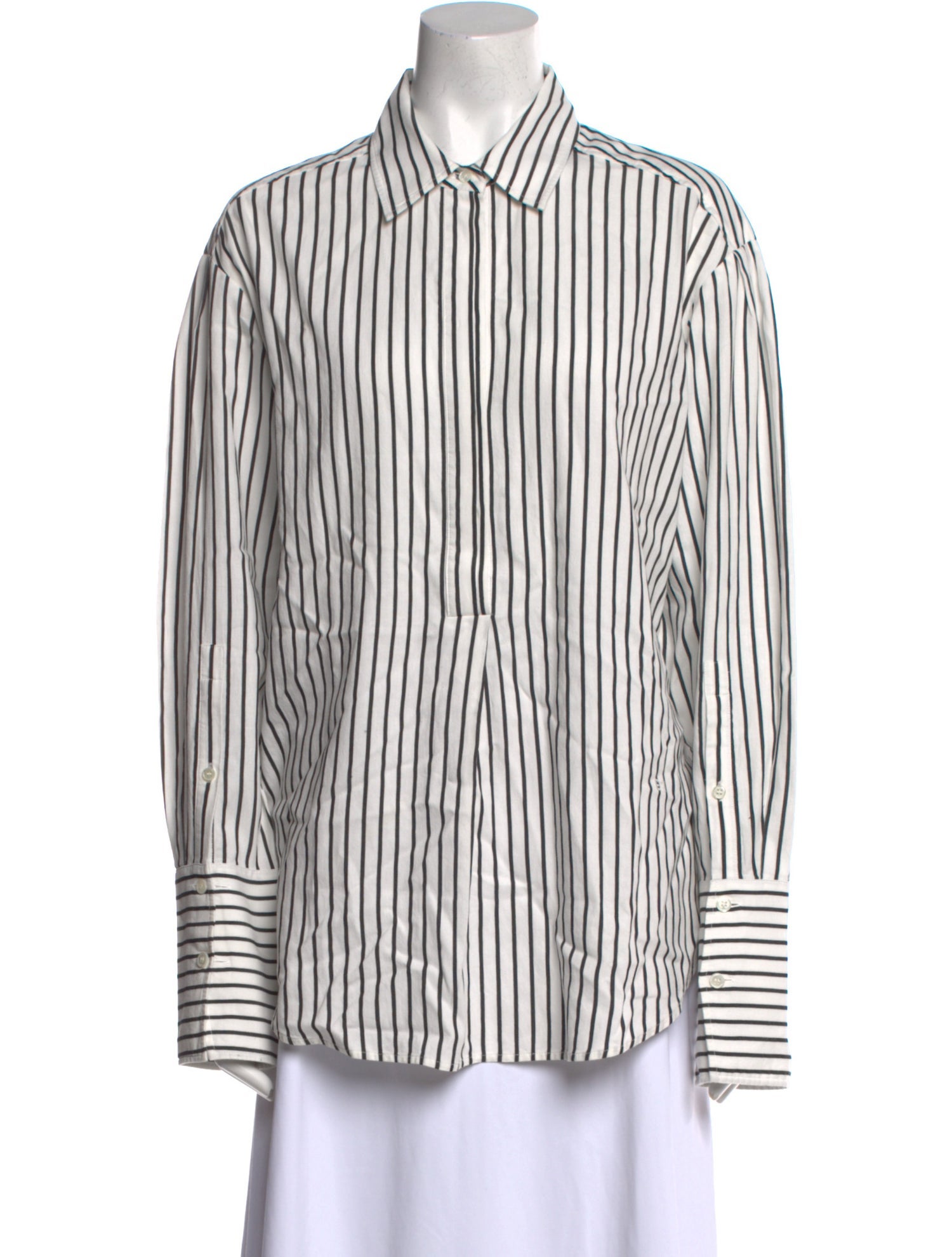 FRAME Striped Long Sleeve Button-Up Top
