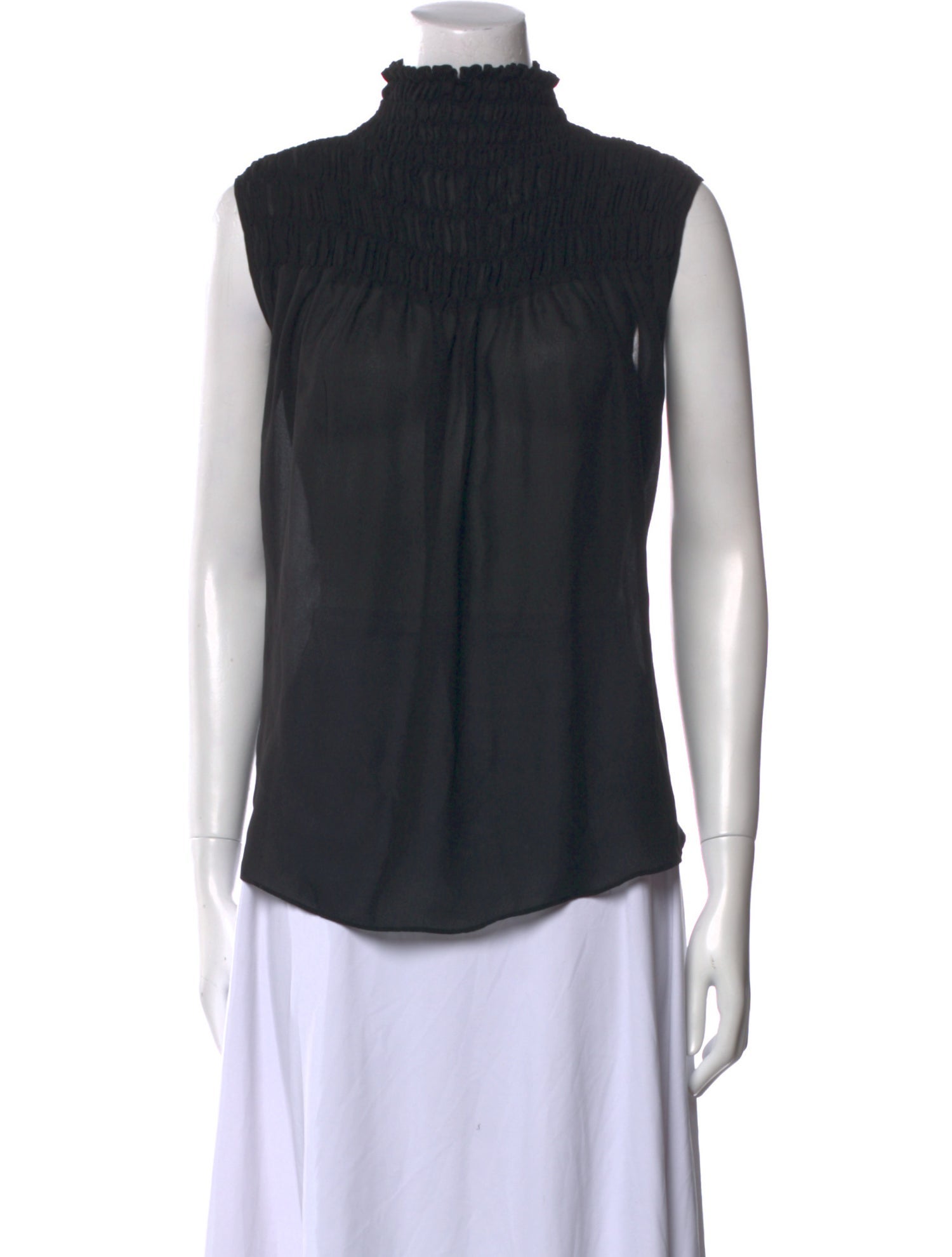 FRAME Mock Neck Sleeveless Blouse