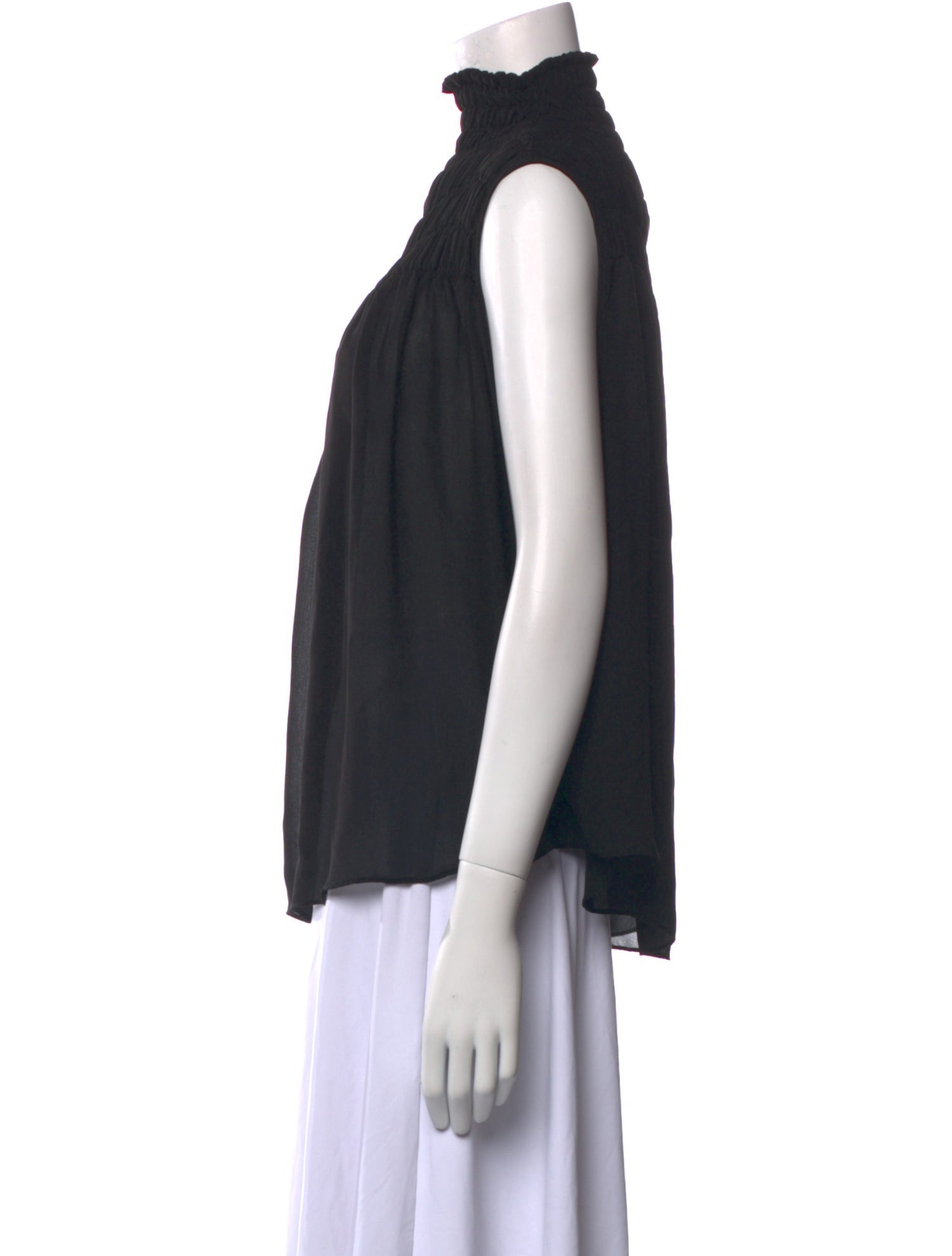 FRAME Mock Neck Sleeveless Blouse