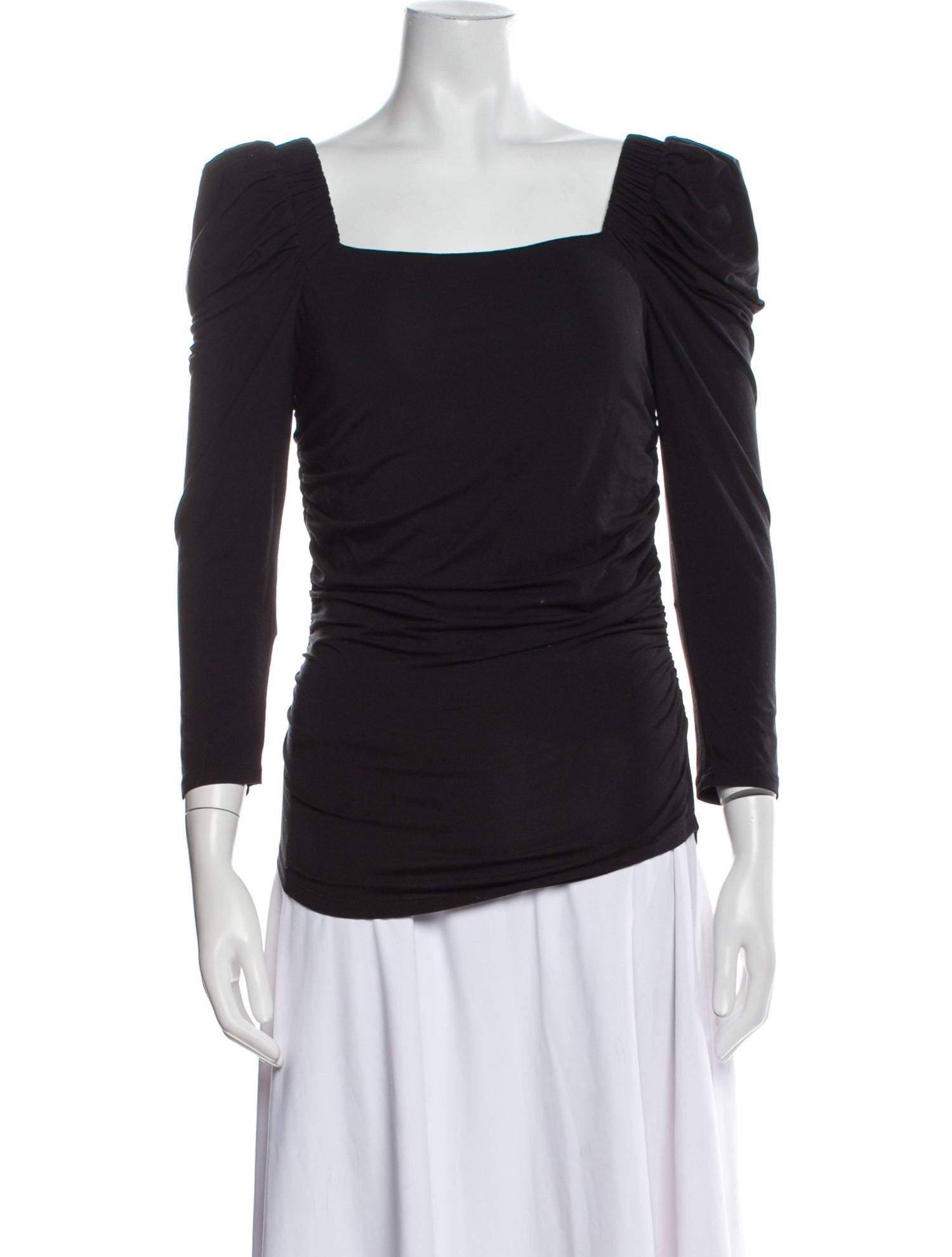 FRAME Square Neckline Three-Quarter Sleeve Top