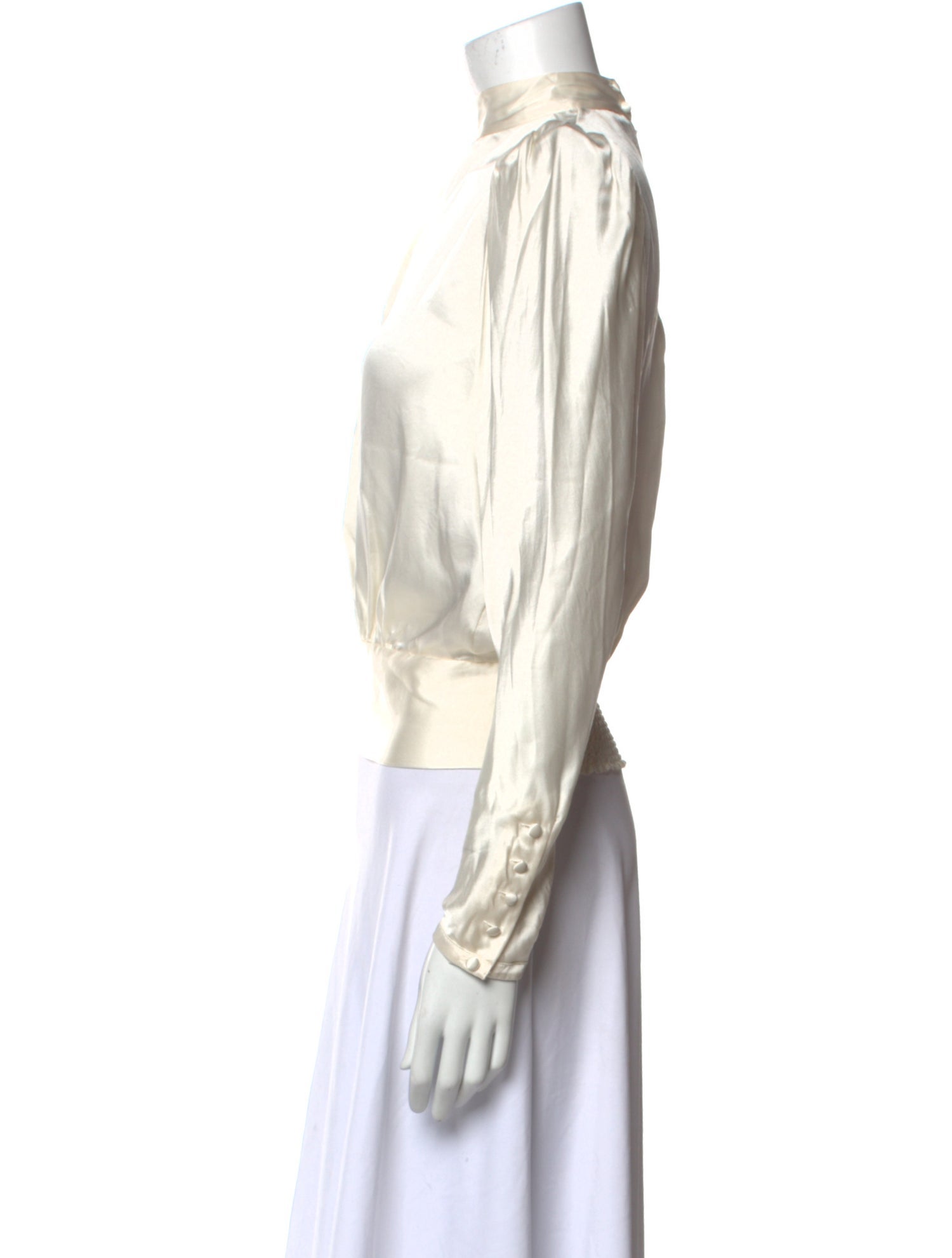 FRAME Silk Mock Neck Crop Top