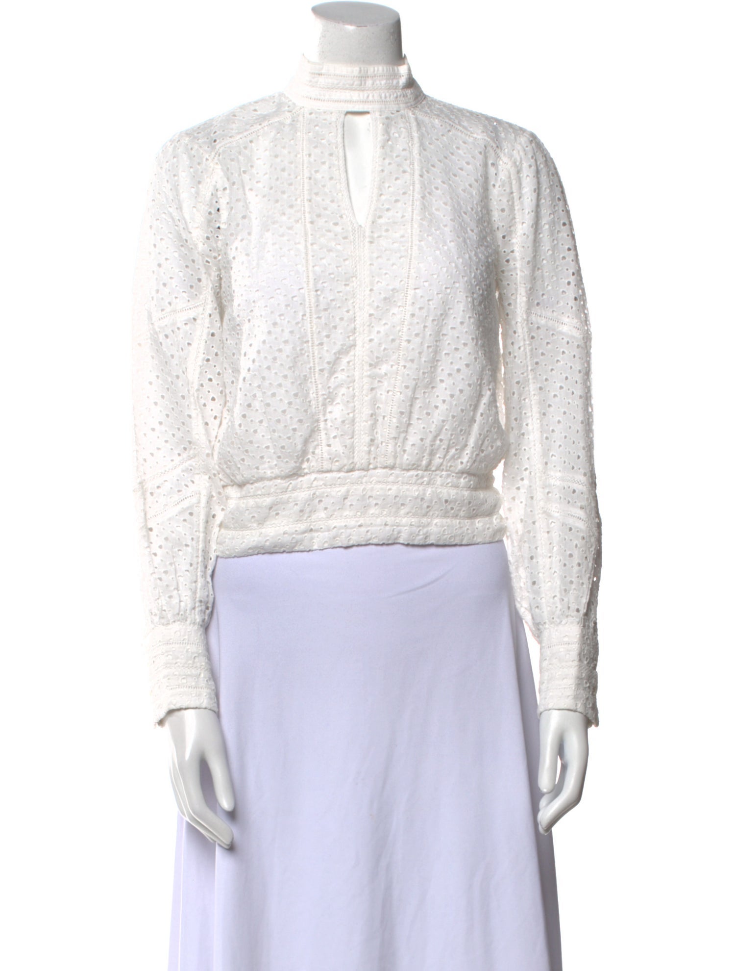 FRAME Mock Neck Long Sleeve Crop Top