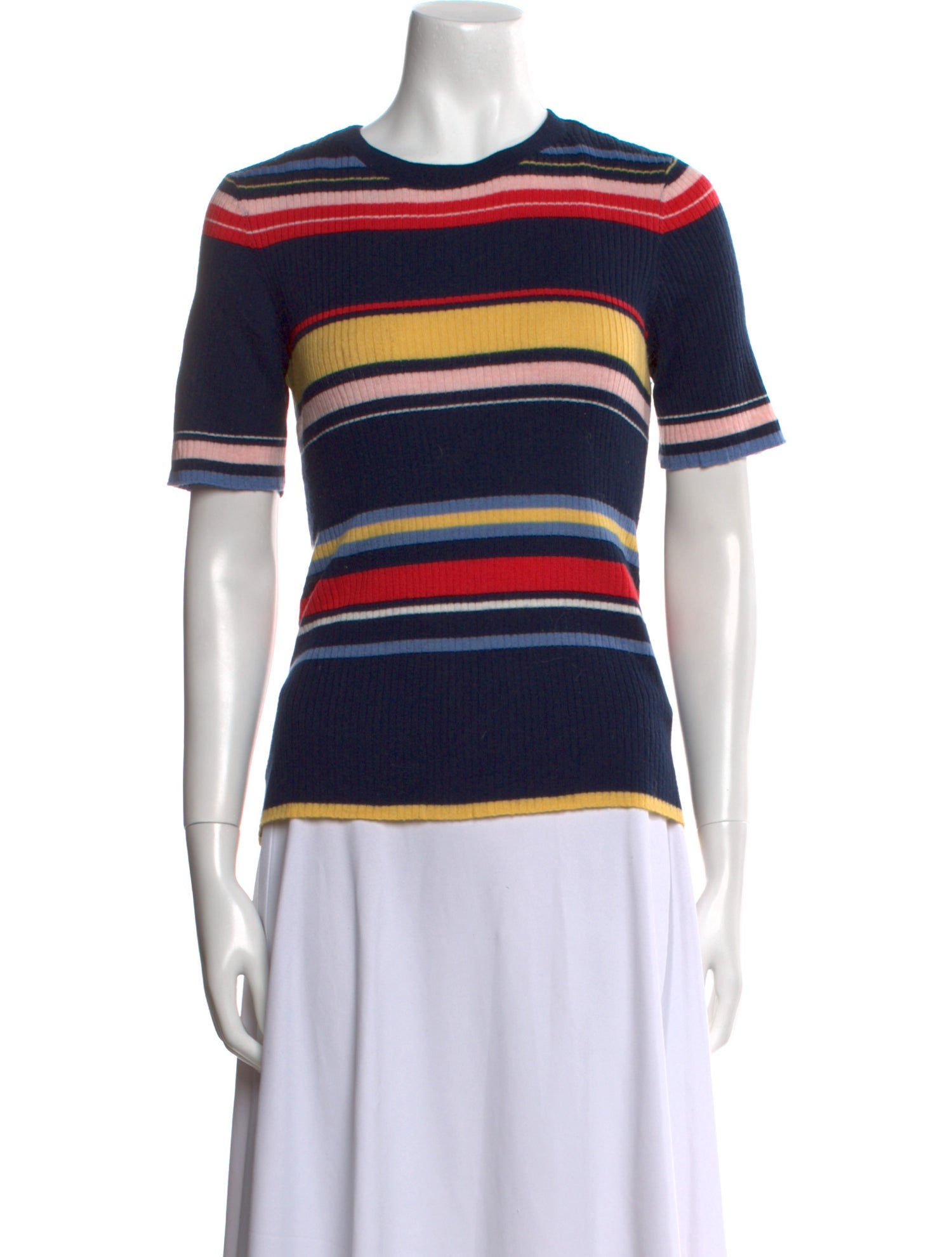 FRAME Striped Crew Neck T-Shirt