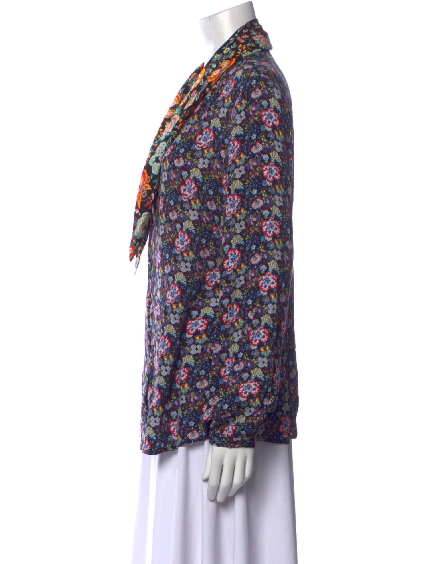 FRAME Floral Print V-Neck Blouse