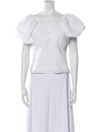 FRAME V-Neck Short Sleeve Crop Top