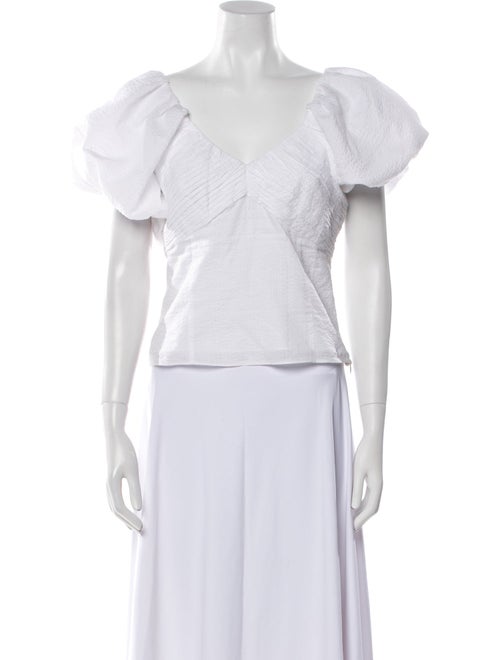 FRAME V-Neck Short Sleeve Crop Top