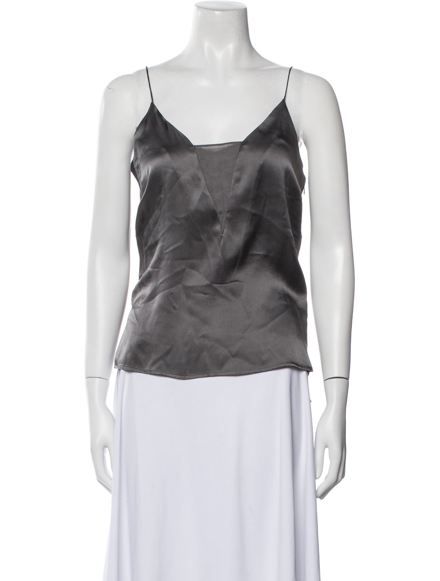 FRAME Silk Square Neckline Top