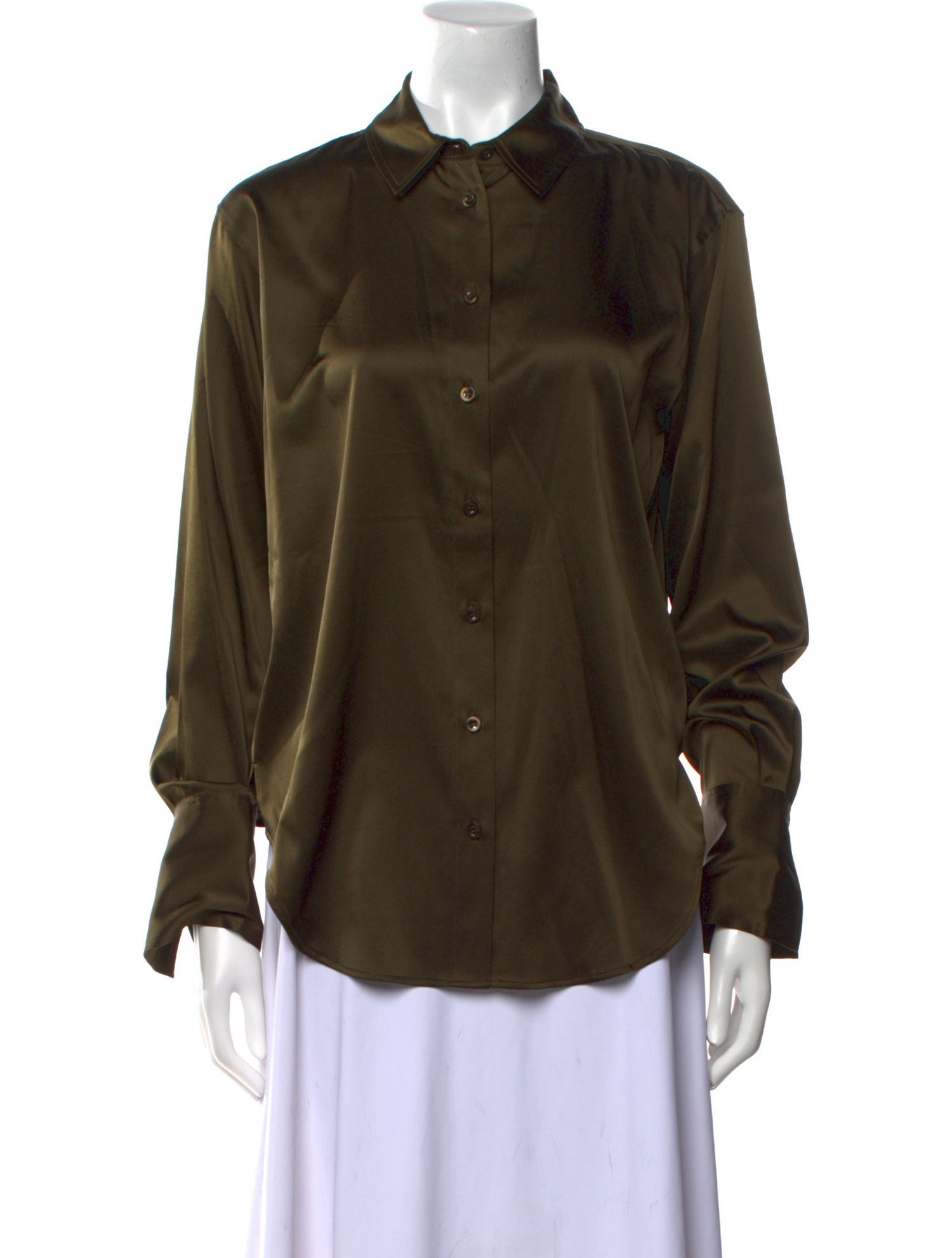 FRAME Silk Long Sleeve Button-Up Top w/ Tags