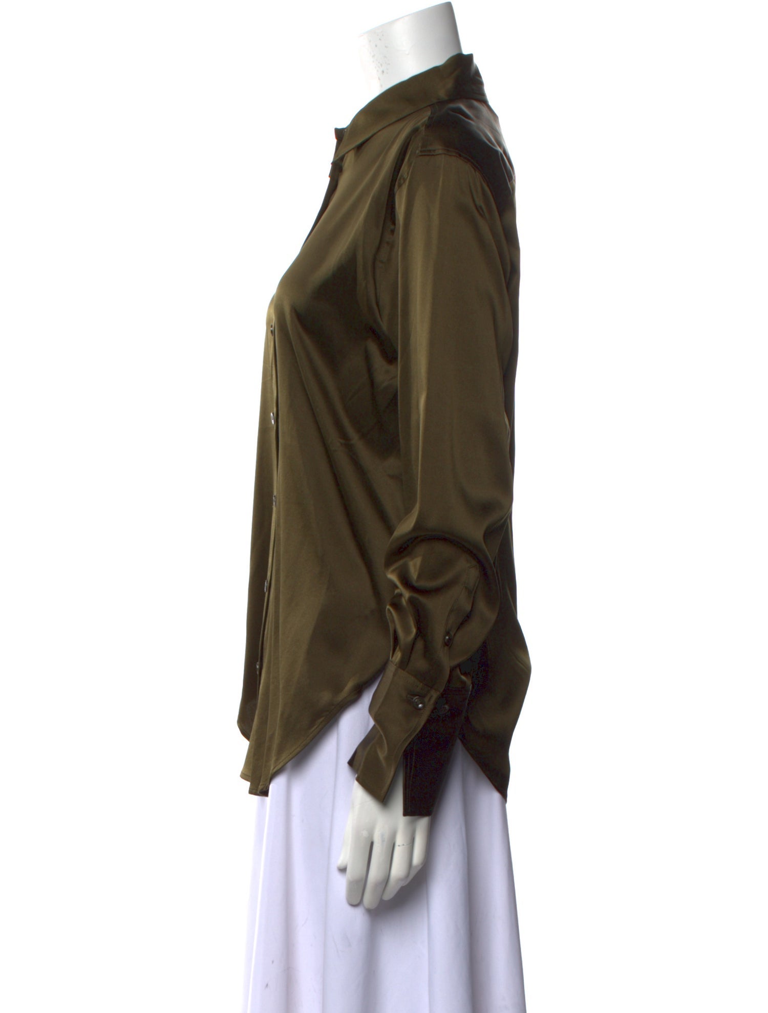 FRAME Silk Long Sleeve Button-Up Top w/ Tags