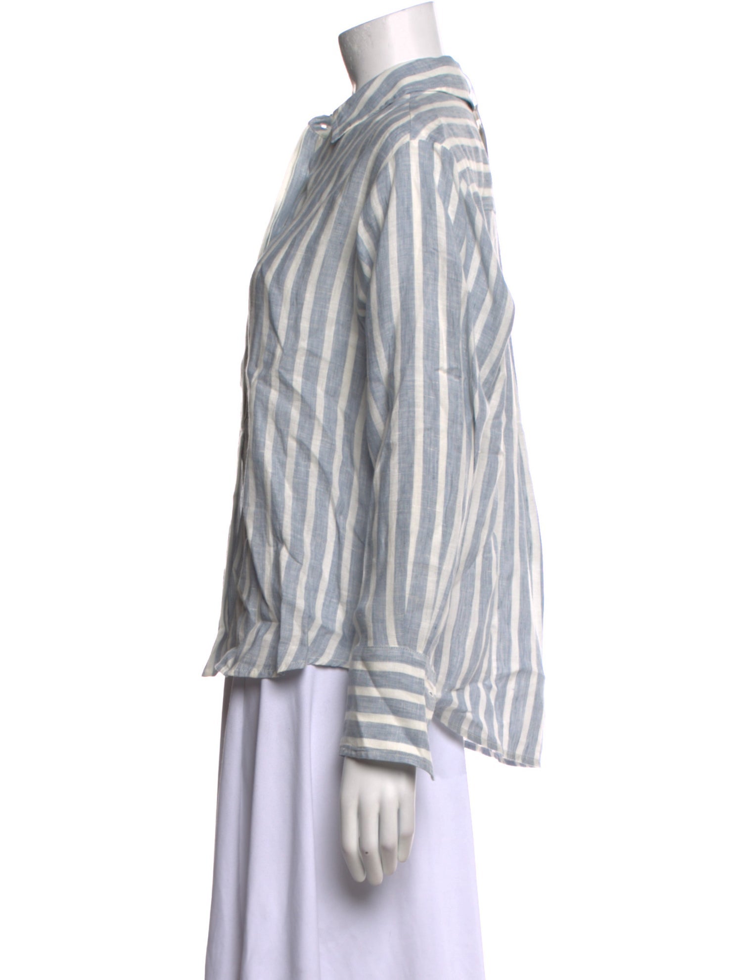 FRAME Linen Striped Button-Up Top w/ Tags