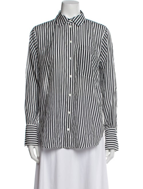 FRAME Striped Long Sleeve Button-Up Top
