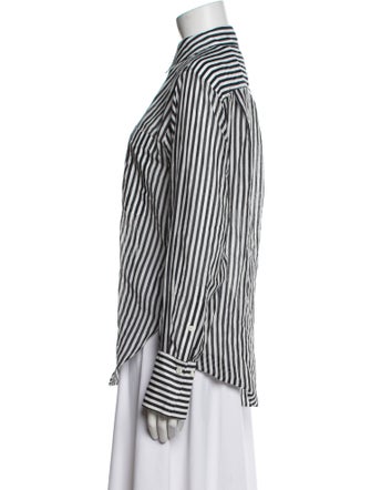 FRAME Striped Long Sleeve Button-Up Top