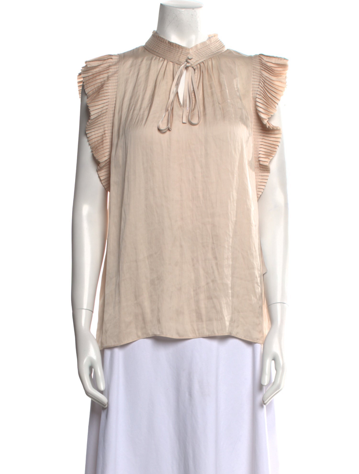 FRAME Mock Neck Short Sleeve Blouse