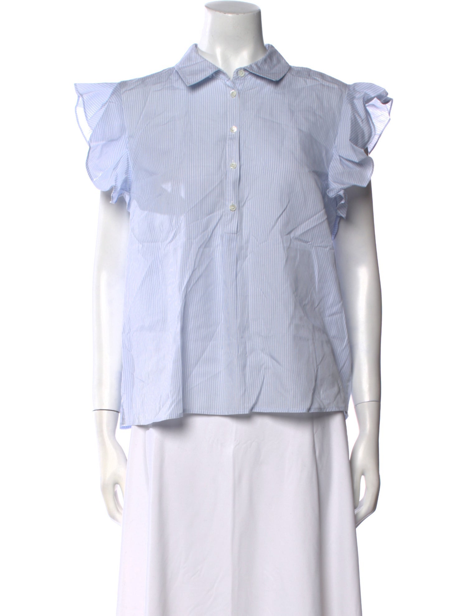 FRAME Striped Short Sleeve Button-Up Top