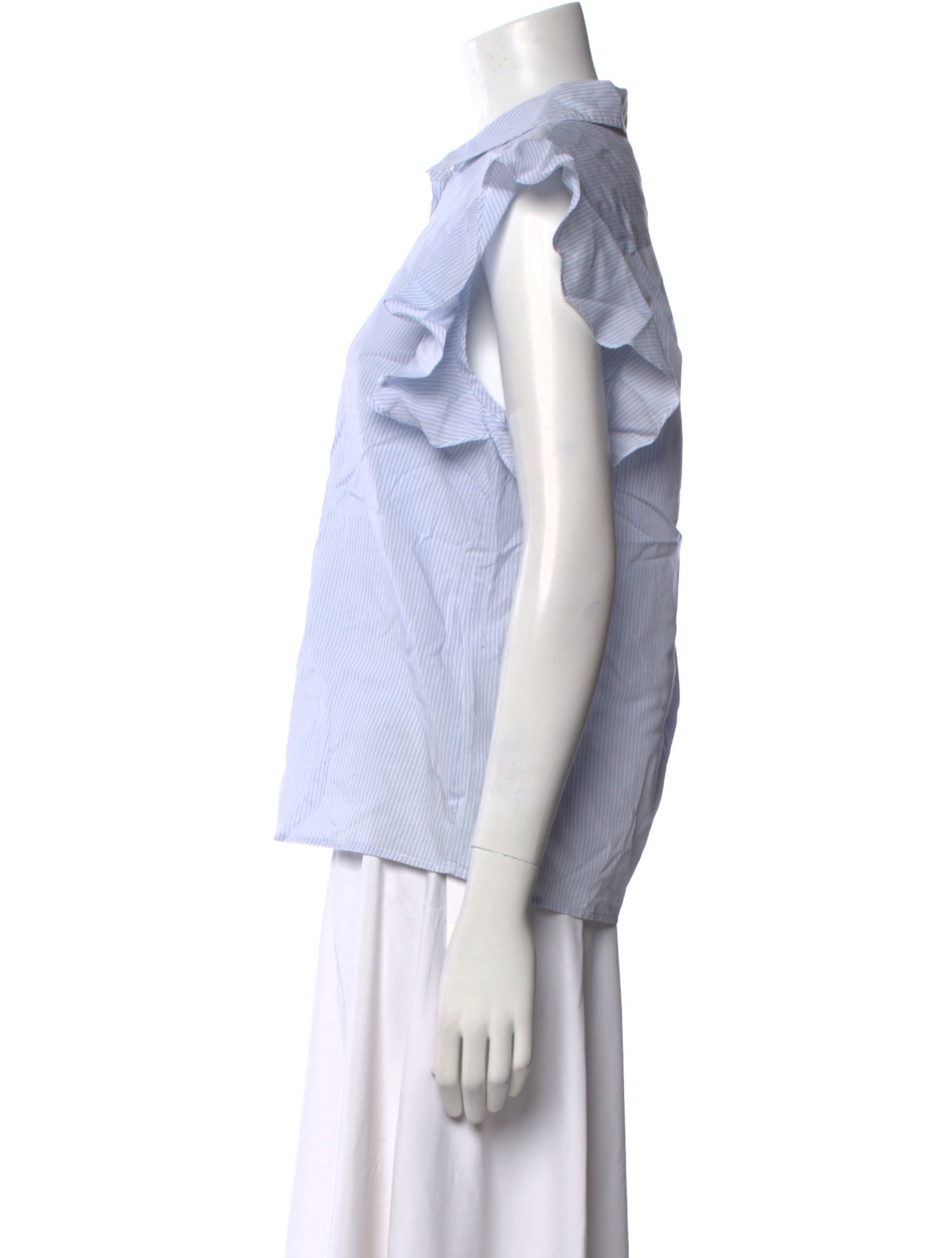 FRAME Striped Short Sleeve Button-Up Top