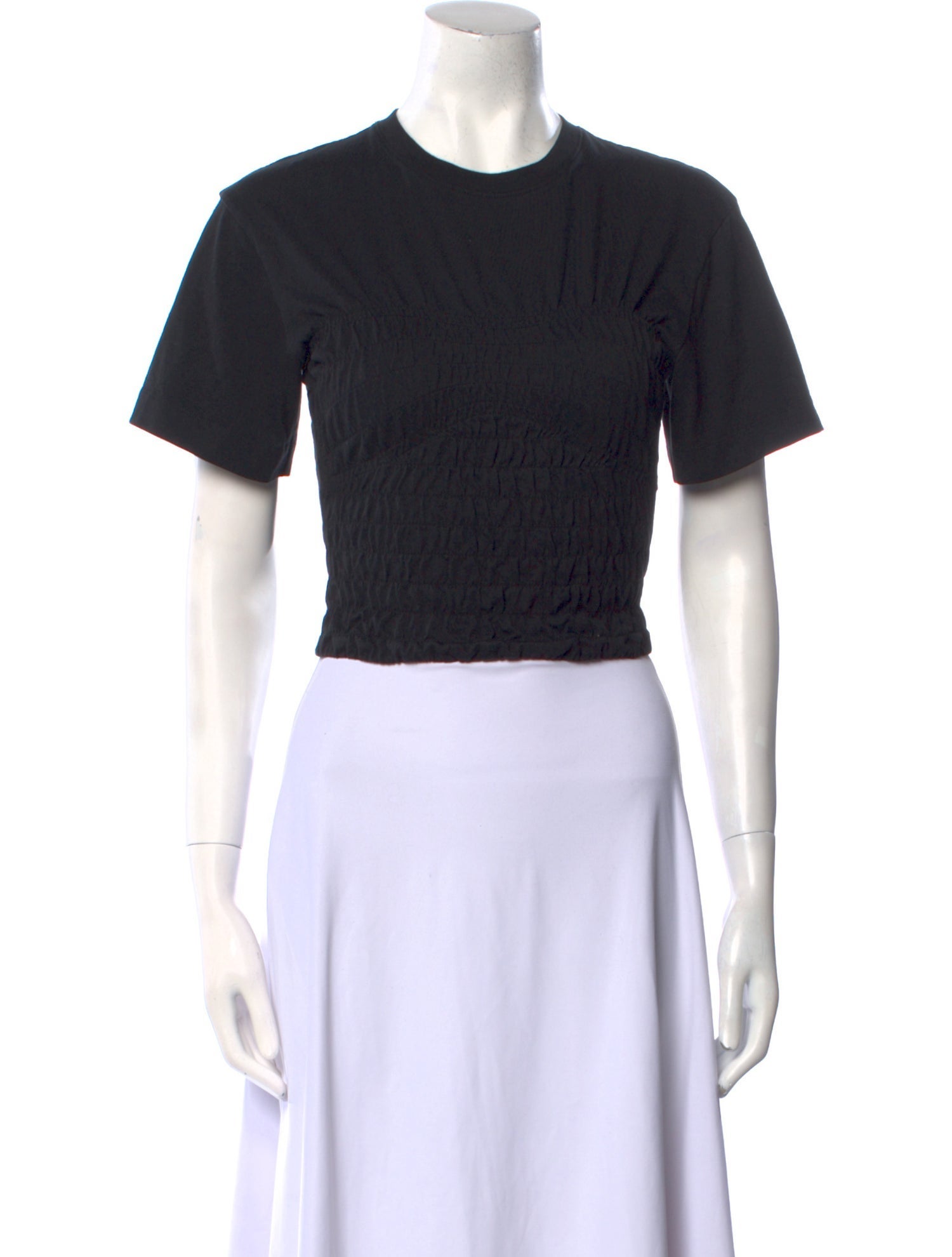 FRAME Crew Neck Short Sleeve Crop Top