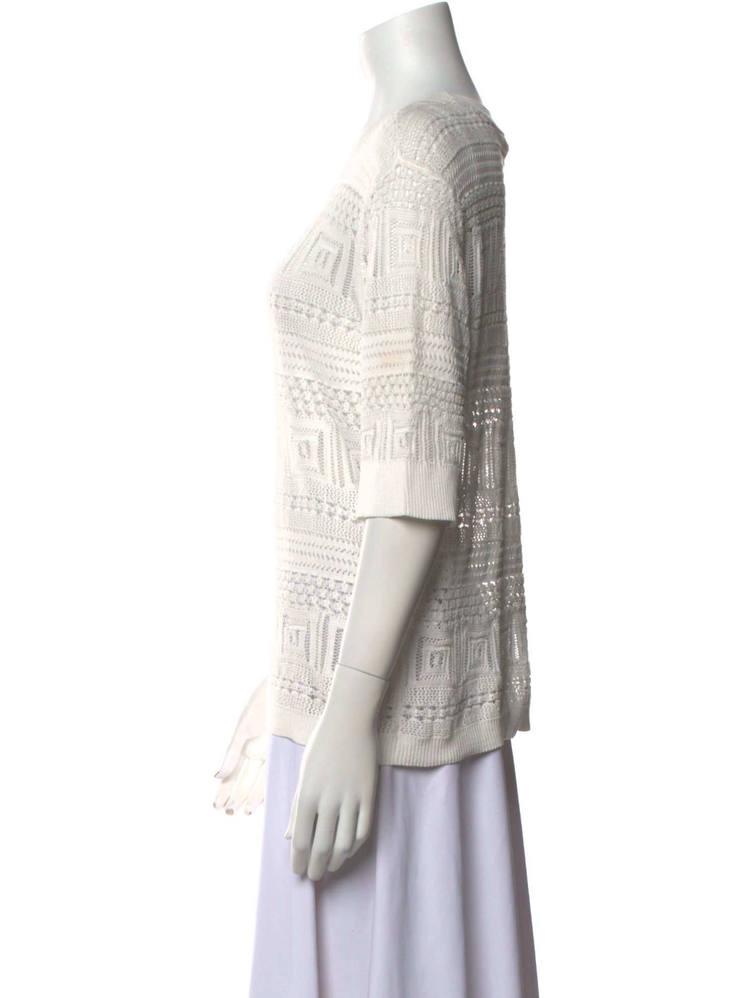 FRAME Patterned Scoop Neck Sweater