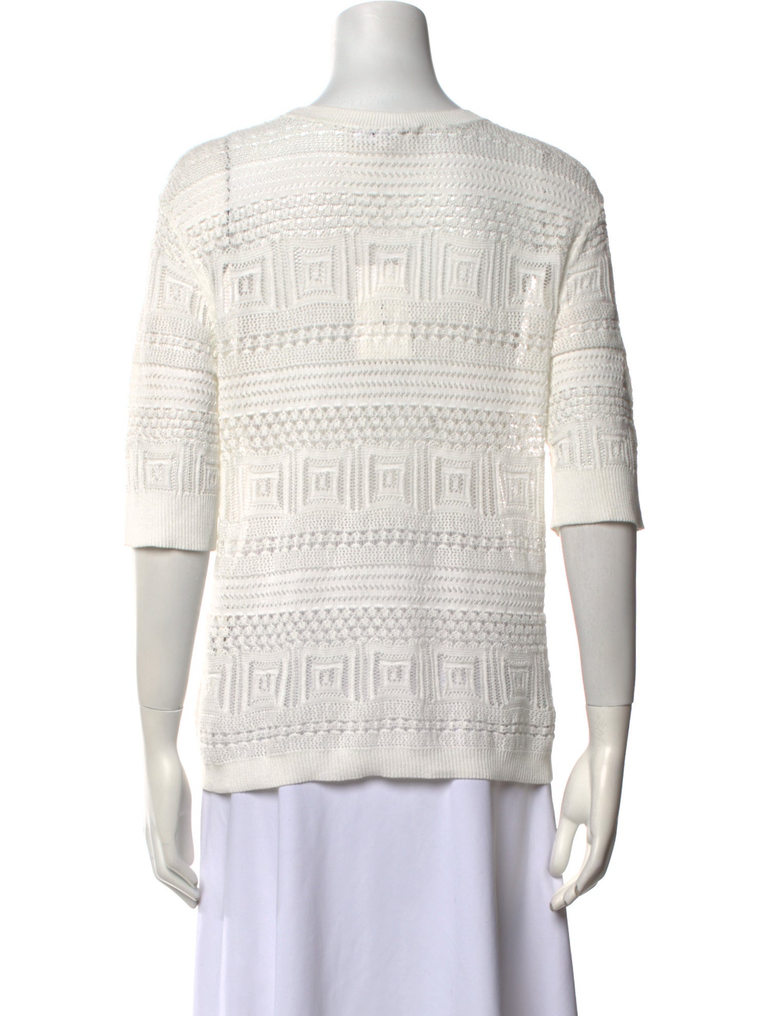 FRAME Patterned Scoop Neck Sweater