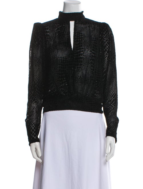 FRAME Mock Neck Long Sleeve Crop Top