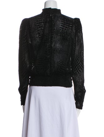 FRAME Mock Neck Long Sleeve Crop Top