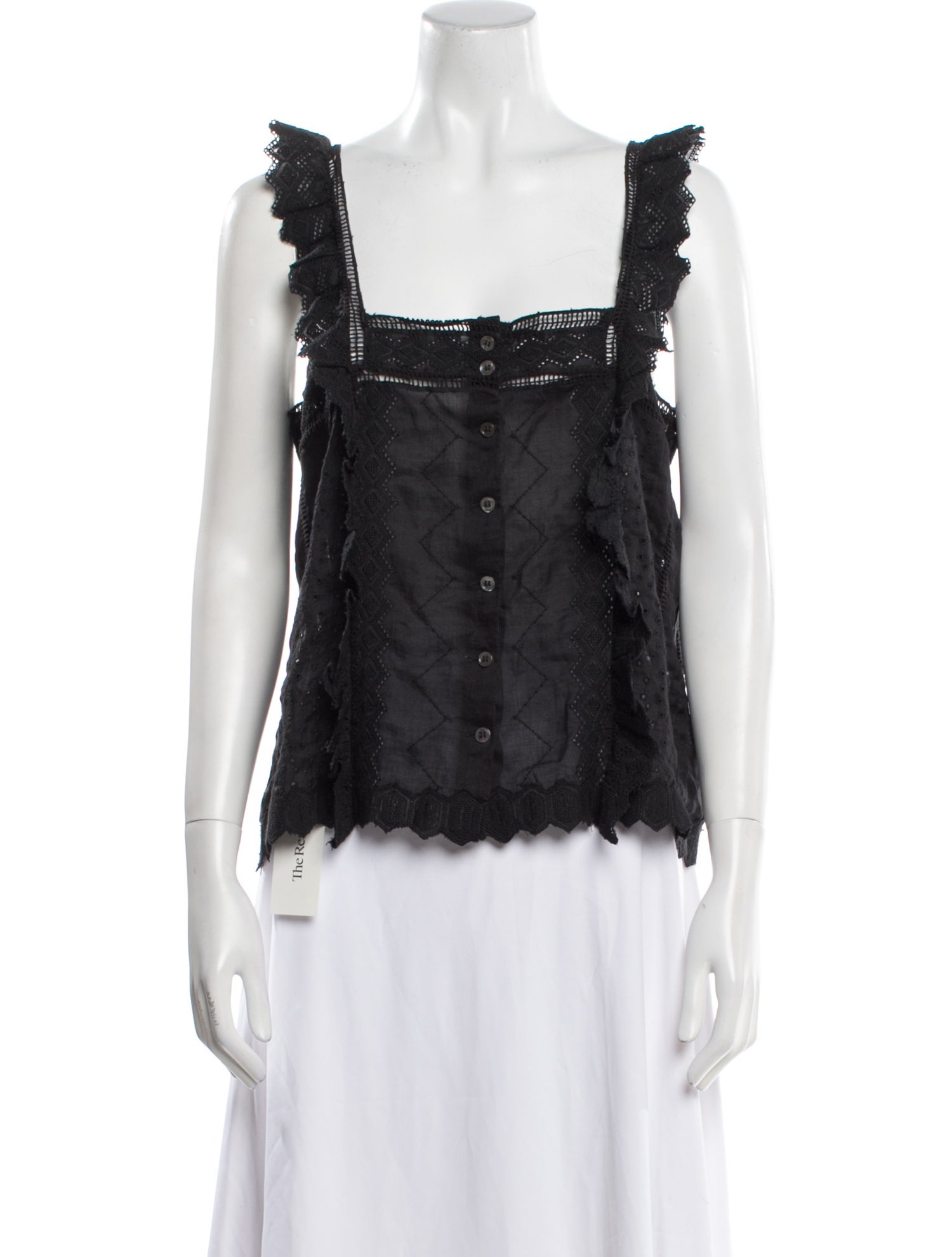 FRAME Square Neckline Sleeveless Top