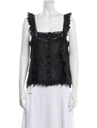 FRAME Square Neckline Sleeveless Top