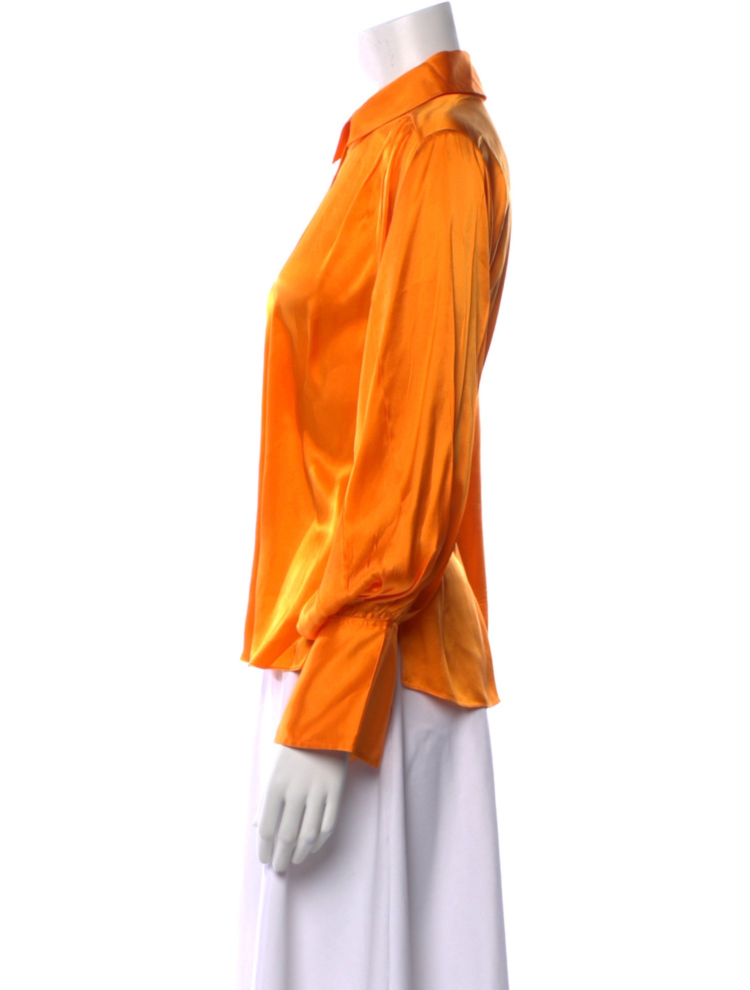 FRAME Silk Long Sleeve Blouse