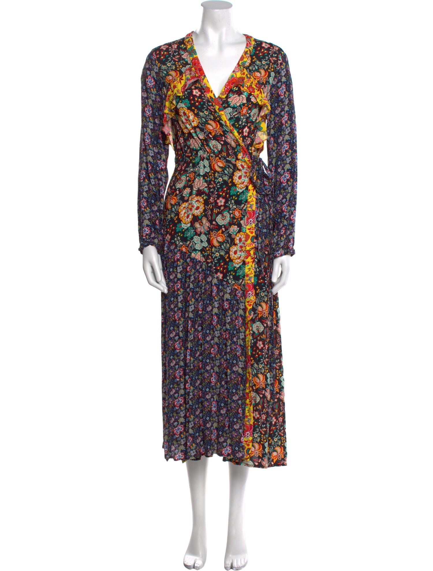 FRAME Floral Print Long Dress