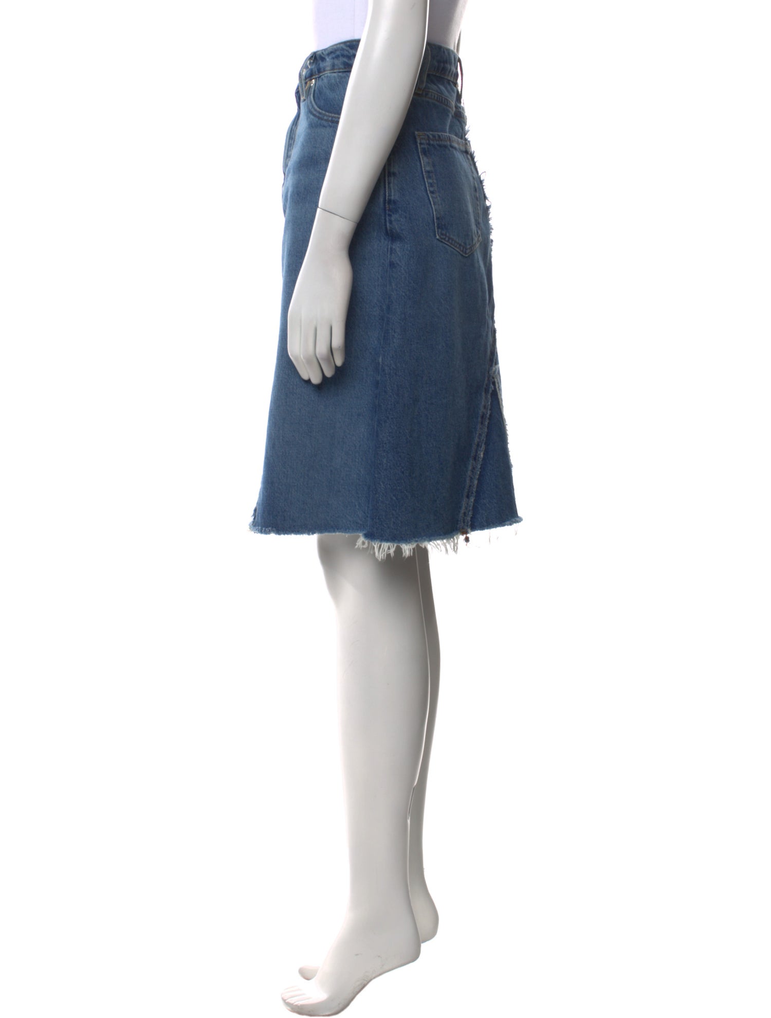 FRAME Distressed Accents Knee-Length Skirt