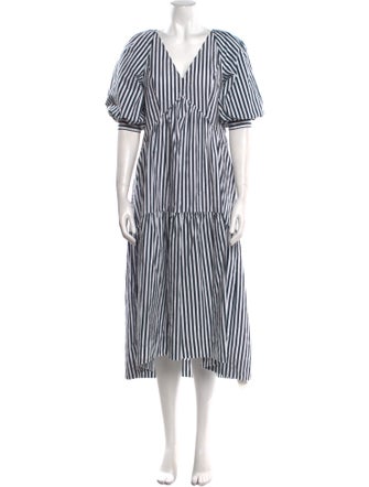 FRAME Striped Long Dress