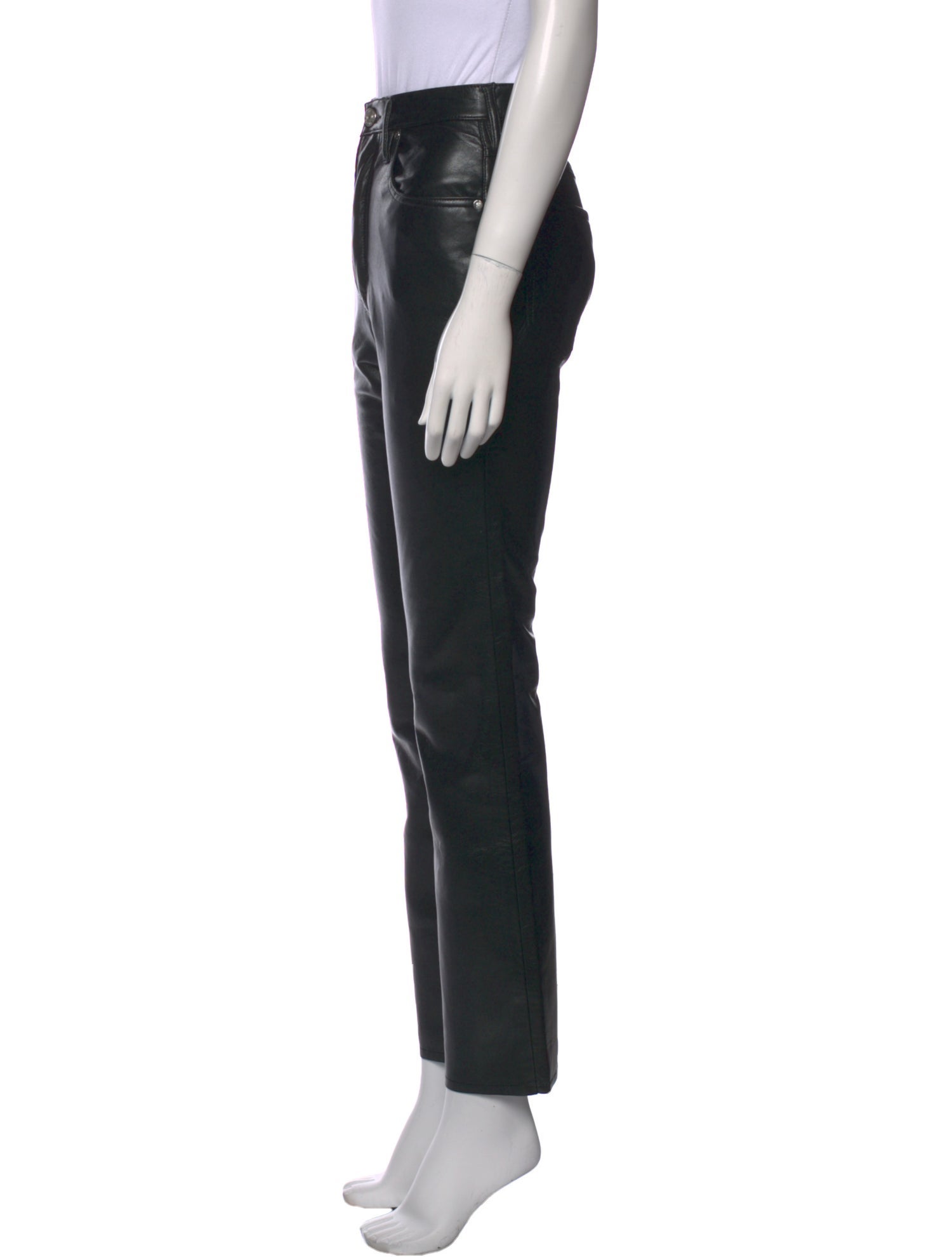 FRAME Leather Straight Leg Pants