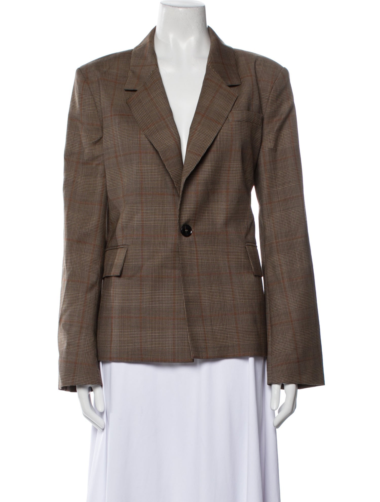 FRAME Virgin Wool Plaid Print Blazer w/ Tags